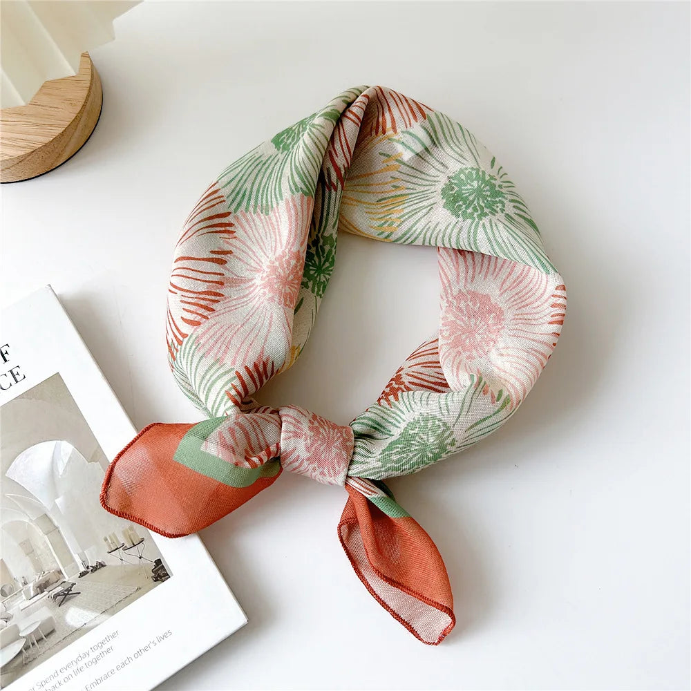 Fashion Cotton Linen Shawl Square Scarf for women sweet Cherry Print Hijabs Ladies Wraps summer sunscreen Bandanas Head scarf