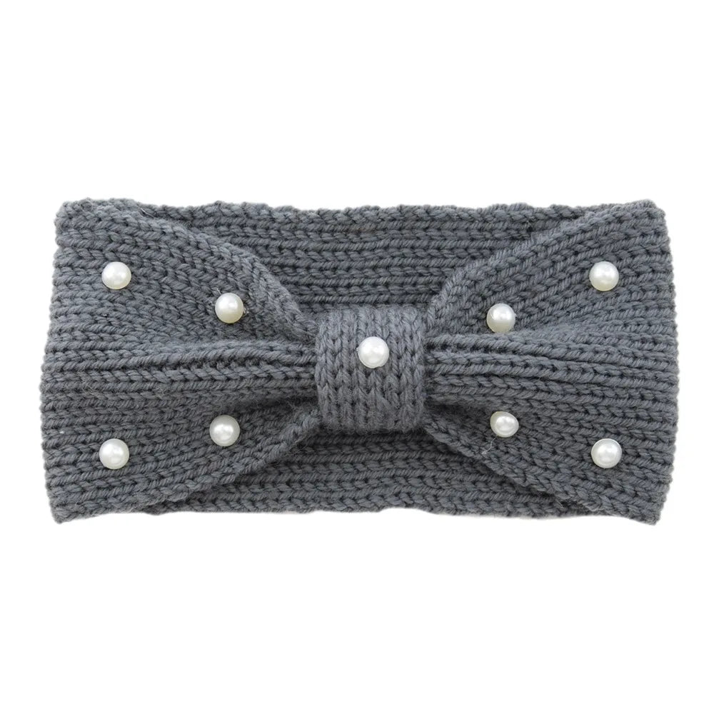 New Bowknot Pearl Headbands for Woman Solid Wash Face Hairband Elastic Sports Yoga Headwear Girls Hair Band Hair Accessories