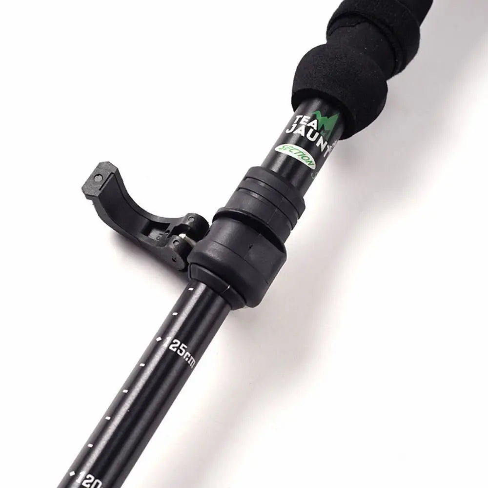 Expandable Aluminum Outdoor Trekking Poles EVA 5 Section Walking Sticks Quick Adjustable Locks Folding Wading Staff Camping