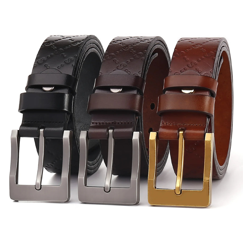 First Layer Full-grain Cowhide Men's Casual Belt Genuine Leather Men's Belt