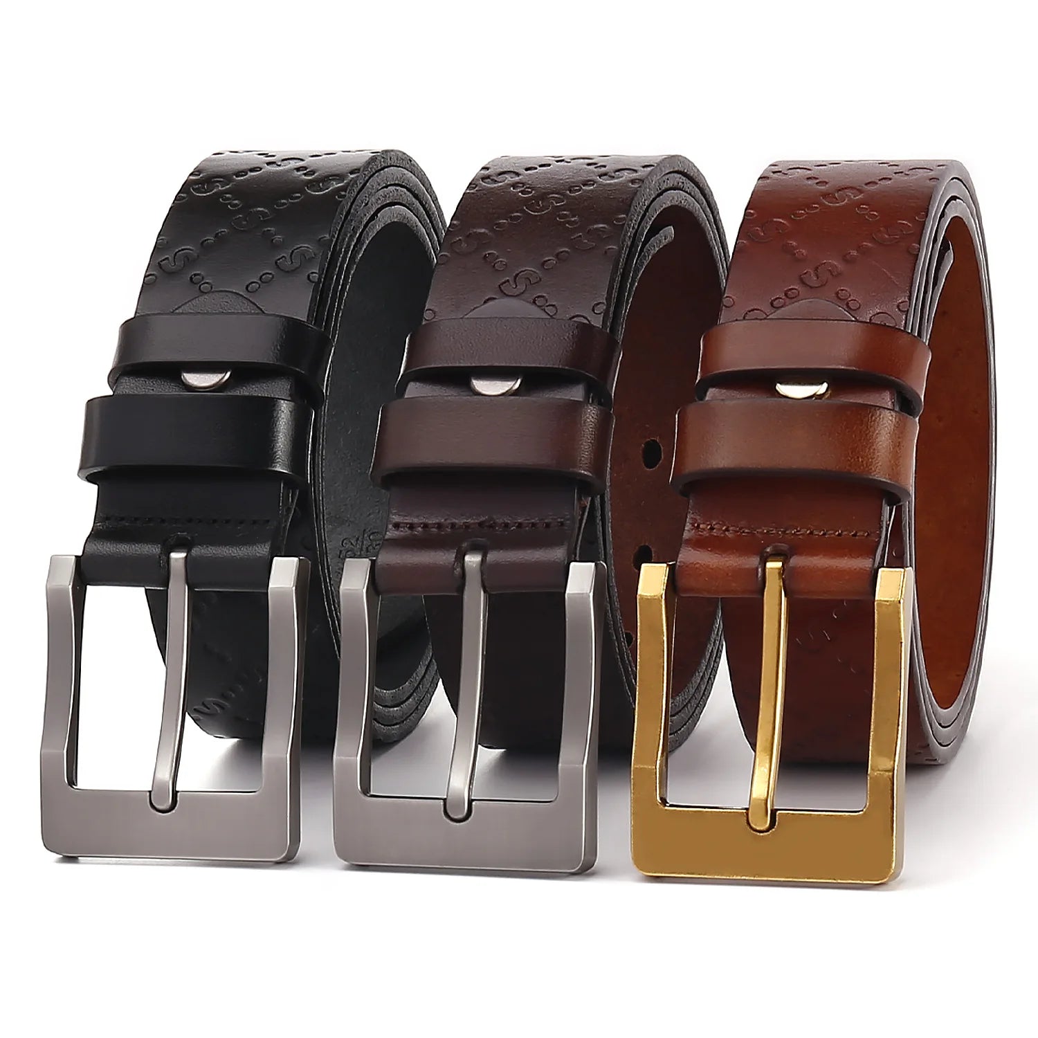 First Layer Full-grain Cowhide Men's Casual Belt Genuine Leather Men's Belt