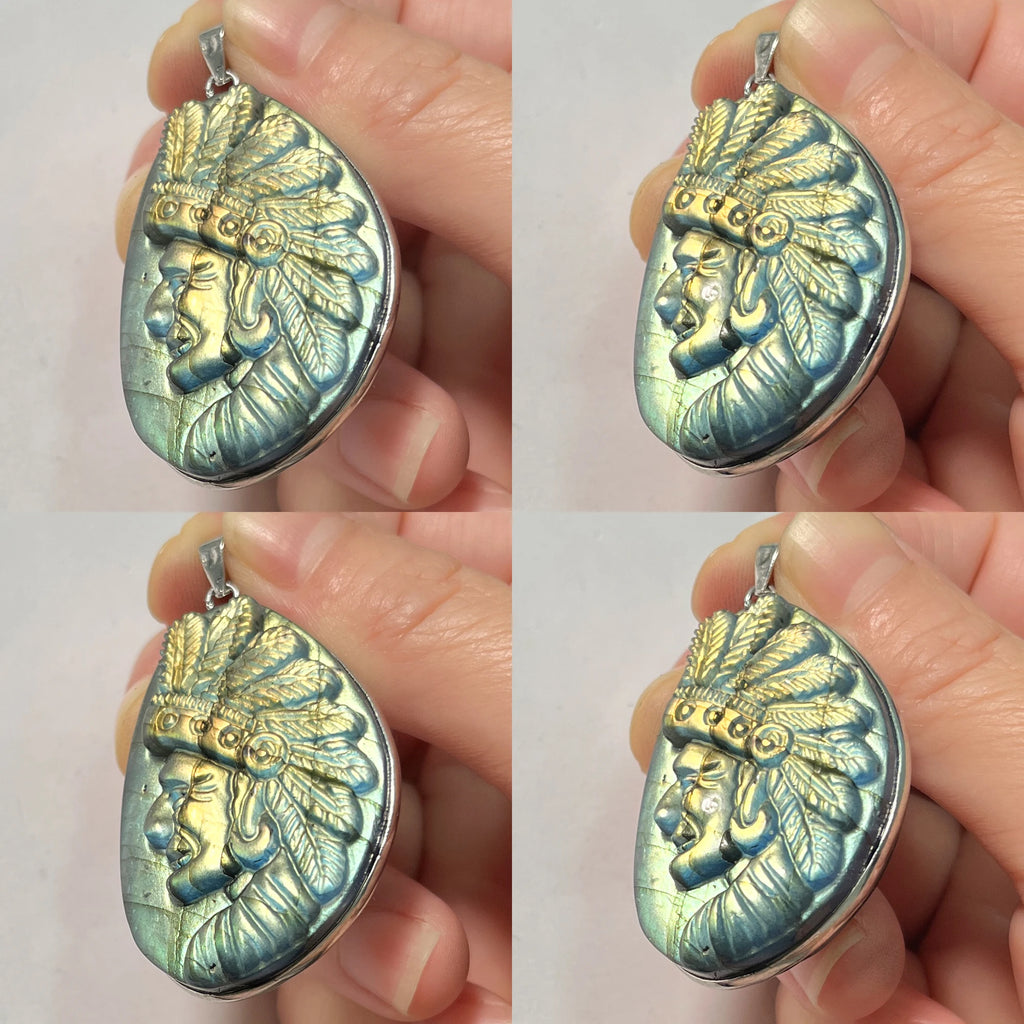 Gem Pendant Natural Stone Irregular Shape Bead Purple Blue Labradorite Necklace Pendant for Women Men Jewelry Gift 1Pcs
