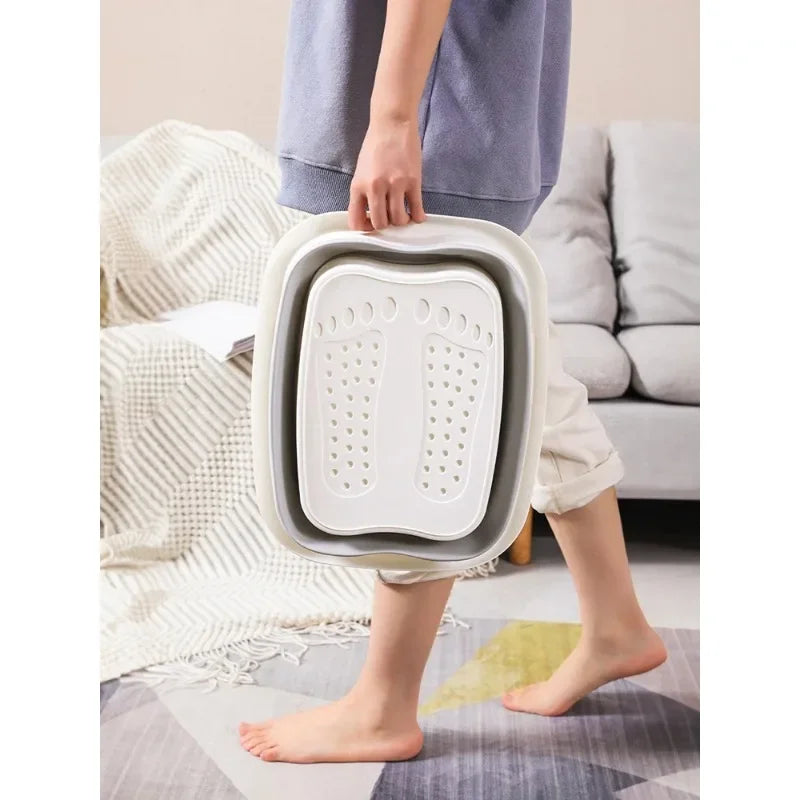 Foldable Footbath Massage Bucket Soaking Bucket Folding Basin Spa Foot Bath Bucket Household Bath Pedicure Dorm Room Essentials