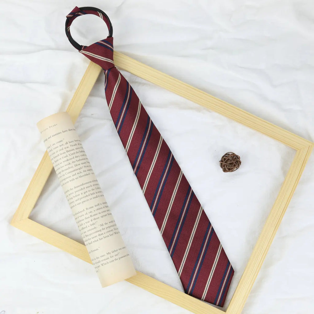 Japanese JK Men Tie Female Clothes Accessories Decorate Student Uniform Bow Tie Hand College Style Red Striped Ties for Girls