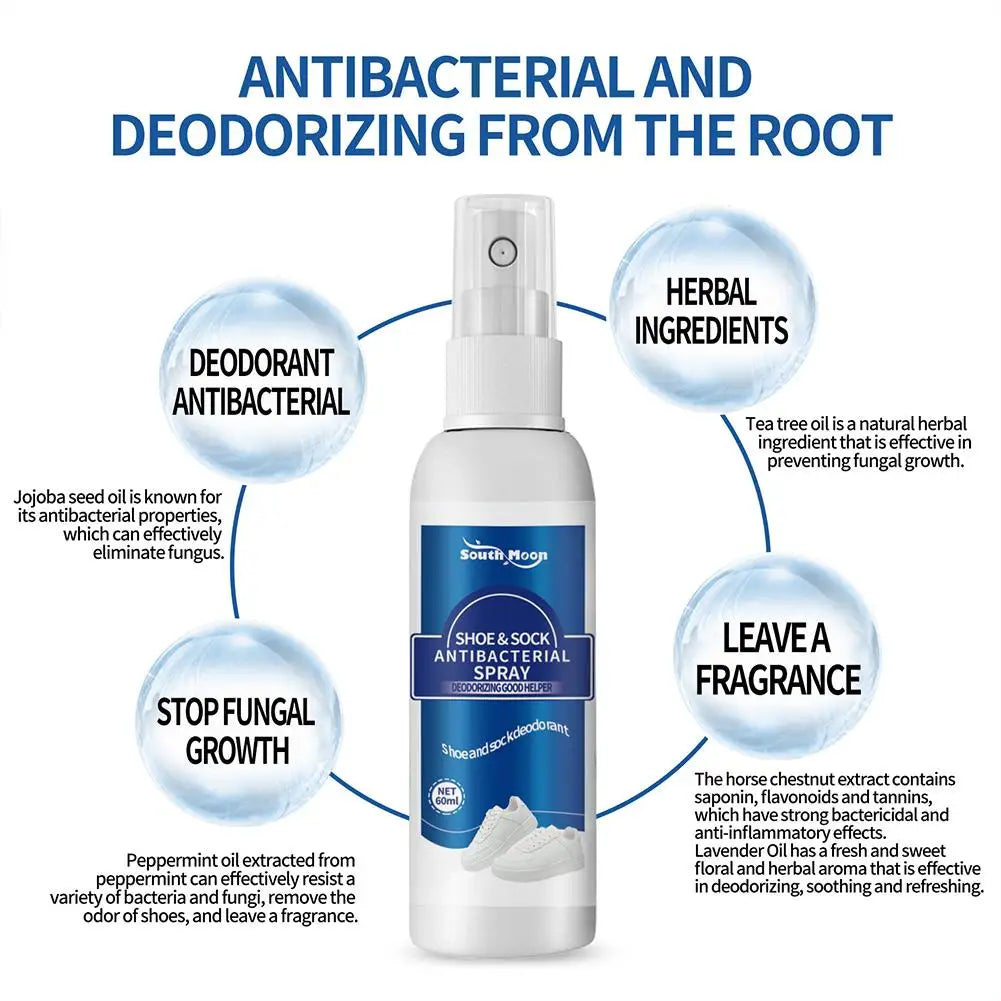 Shoe Foot Deodorizer Natural Deodorizer Spray Refreshing Foot Spray Odor Removal Sweatproof Foot Care Déodorant Perfume for Shoe