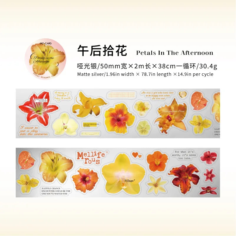 1pcs/lot Decorative Adhesive Tapes Flower meaning to be continued Junk Journal Japanese Masking Scrapbooking Stickers