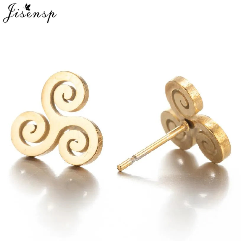 Punk Mini Stainless Steel Earrings for Women Minimalist Spades Gesture Apple Lighter Spider Web Earings Fashion Jewelry brincos