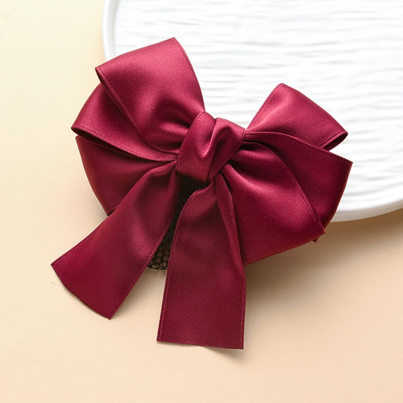 Head Flower Net Bag Professional CCB Postal Nurse Hotel Stewardess Uniform Belt Thin Online Work Tray Hair Net Bag Bow