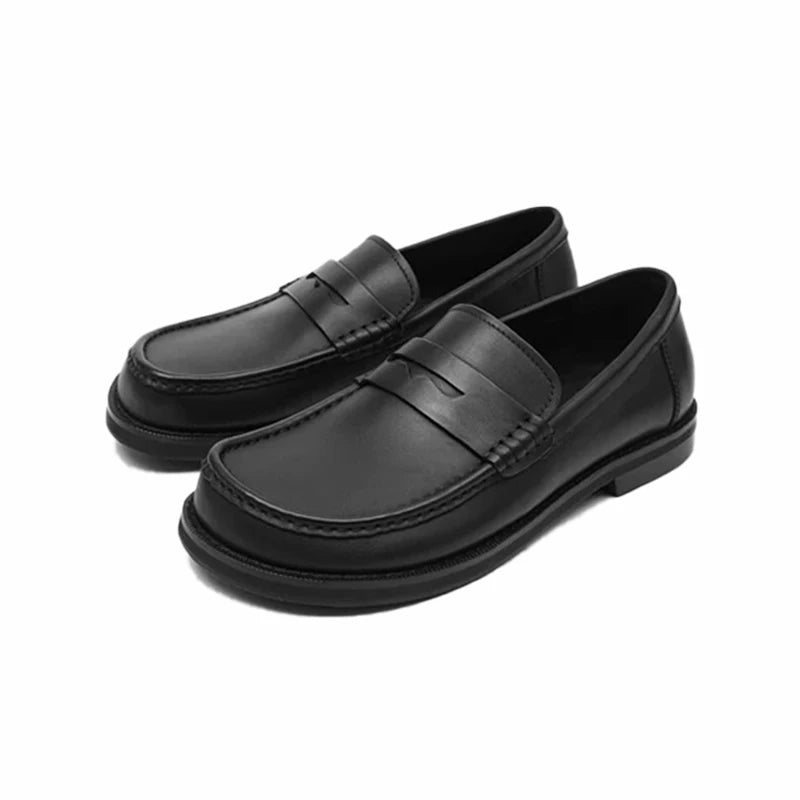 Spring new bean shoes for men brown cow suede soft soled loafers work commuting casual business leather shoes British style