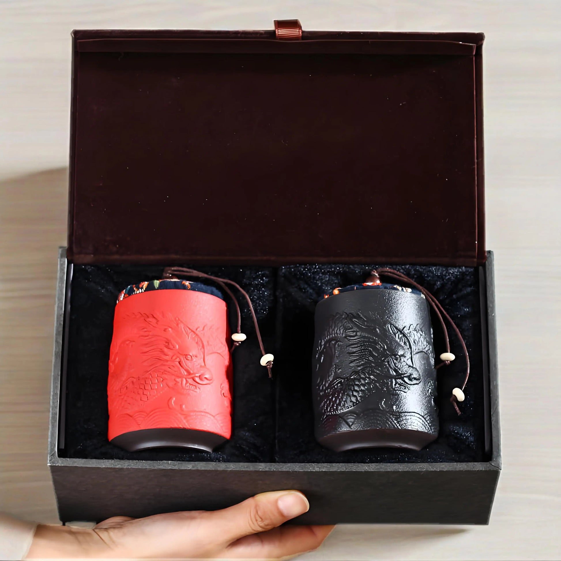 Handmade purple clay relief tea cup, Kung Fu tea set, ceramic coffee cup, storage jar, suitable for gifting to elders