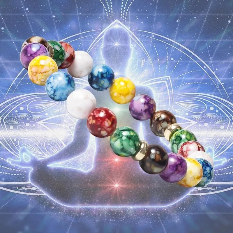 7 Chakra Natural Stone Handmade Braided Double Layer Lava Bracelets for Men Women Colorful Beaded Healing Yoga Jewelry Bracelet