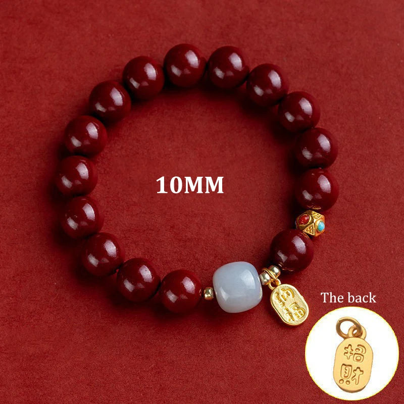 Feng Shui Wealth Bracelets For Woman - Natural Cinnabar Bracelet For Woman Protection Bring Luck Prosperity Attract Money