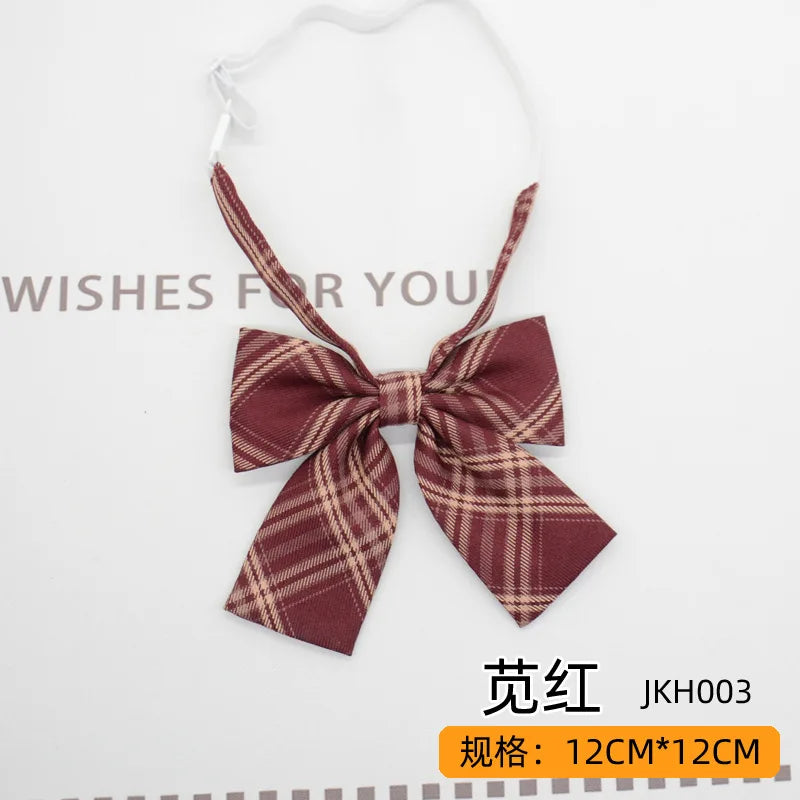 Trendy JK Ties Bowtie Women College Student Collar Neckwear Daily Shirt Accessories Cotton Plaid Bowknot Lolita Girls Lazy-tie