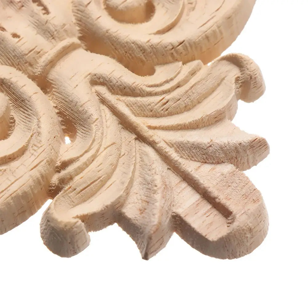 Furniture Parts Unique Natural Floral Wood Carved Corner Appliques Frame wooden Figurines Crafts Woodcarving Decorative