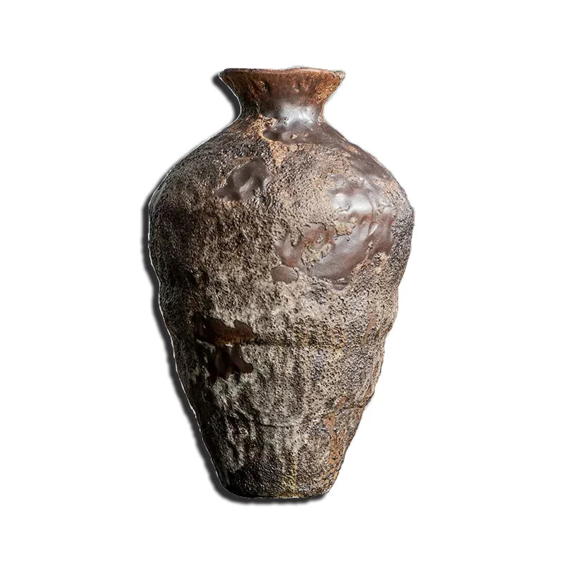 Ceramic active glaze surface rustic vase vintage vase zen decoration rough pottery pot handmade vintage porcelain vase