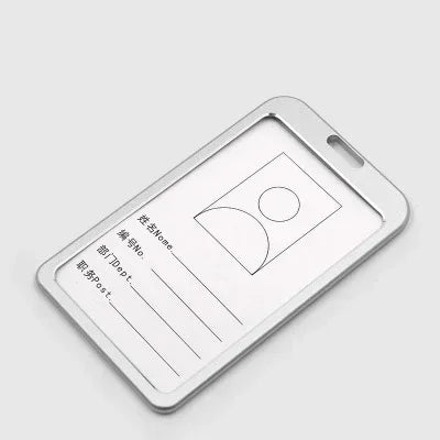 Aluminum Alloy Card Holder Retractable Badge Reel Lanyard Employee Staff Name ID Card Card Holder Business Supplies