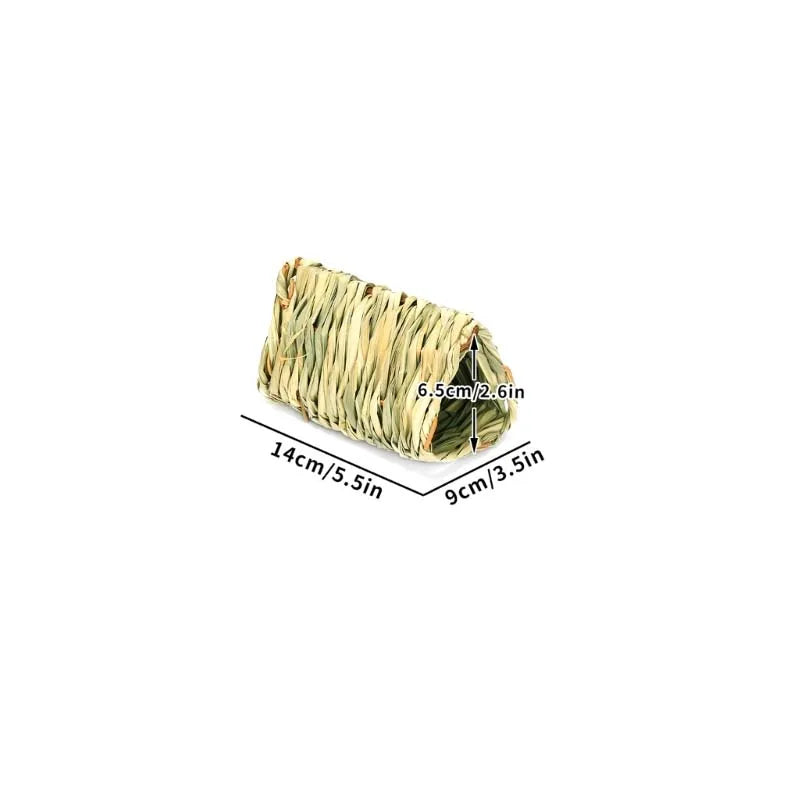 Rabbit Grass Bed Natural Straw Woven House Bunny Chew Nest Tunnel for Hamsters Chinchillas Mice Small Animals F10 22