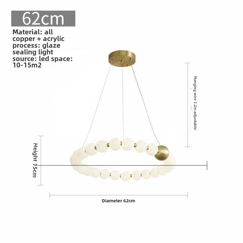 Modern Minimalist Necklace Shaped Glass Ball Pendant Light, Magic Bean Living Room Long Dining Table Light, Pendant Light
