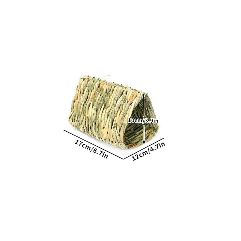 Rabbit Grass Bed Natural Straw Woven House Bunny Chew Nest Tunnel for Hamsters Chinchillas Mice Small Animals F10 22