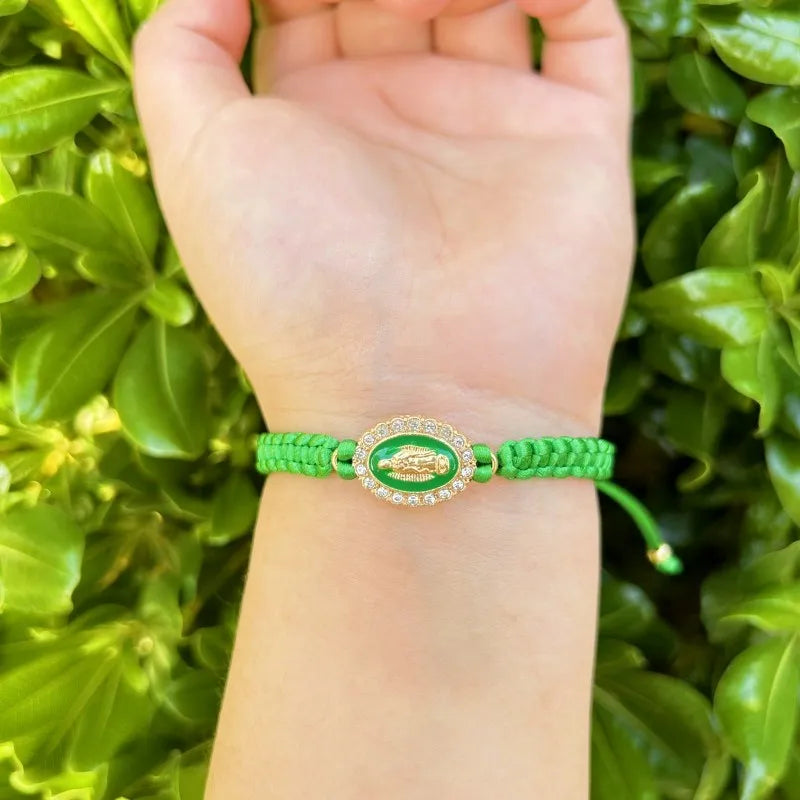 Mexican Religious San Judas Tadeo Jewelry Our Father Of Saint Jude Charm Handmade Rope Chain String Braided Bracelet for Women