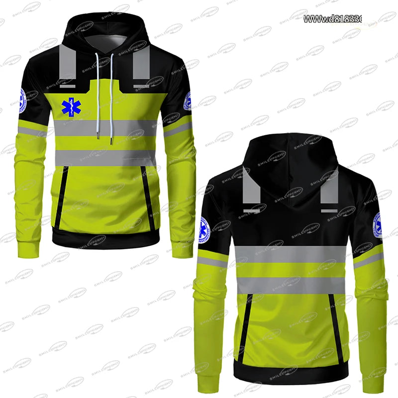 Classic Work Clothes Medical Worker Uniform Lightweight Sports Hoodie Medical Staff Cosplay Thin Oversized Printed Pullover