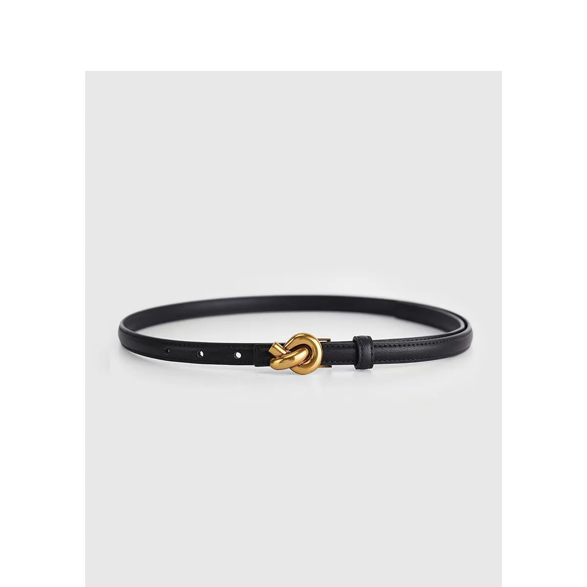 Real leather knot belt for women, fashionable belt with buckle, dress and jeans belt