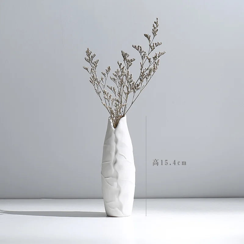Modern Nordic Ceramic Vases, Living Room, Household Tabletop Decorations, Plain Burning Process, High Grade Vase