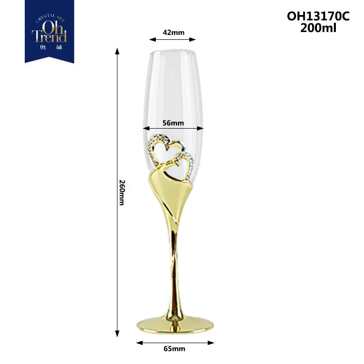 Crystal champagne glasses, wedding goblets, red wine glasses, European household sparkling sweet wine glasses, golden glasses