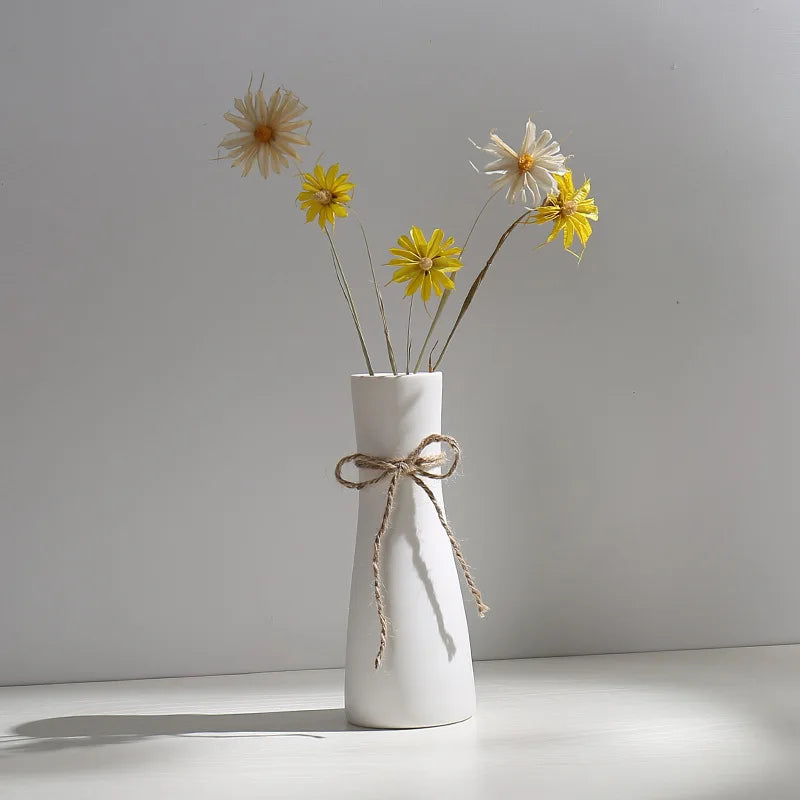Modern Nordic Ceramic Vases, Living Room, Household Tabletop Decorations, Plain Burning Process, High Grade Vase