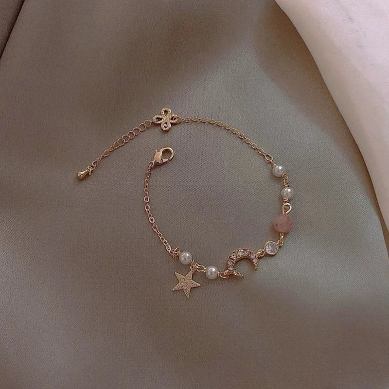 Fashion Silver Color Hollow Double Heart Bangle Women Shining Zircon Charm Bracelet Adjustable Minimalist Style Jewelry Gifts