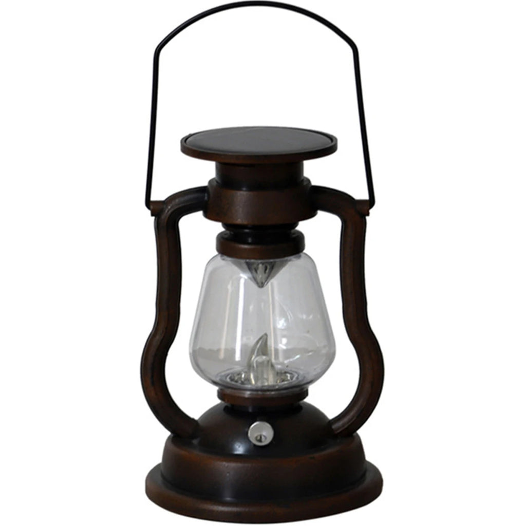 LED Solar Light Retro Solar LED Oil Lamp Portable Solar Candle Light Flickering Flameless Outdoor Hanging Lantern Garden Decor