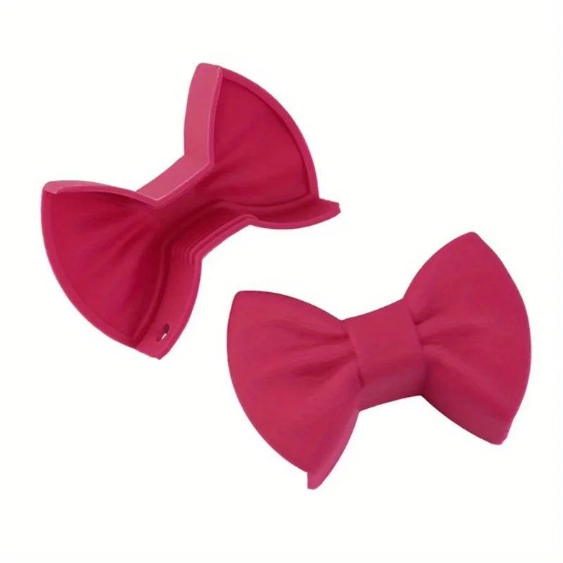 Kitchen Pot Clip Anti Scald Non-slip Handle Cover Creative Cooking Oven Glove Pot Clip Kitchen Gadgets Bow Shape Design Bowknot