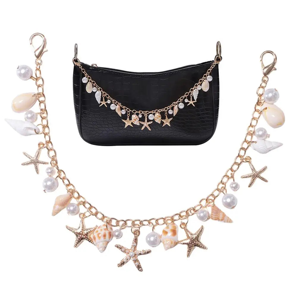 Bohemian Style Multi-layer Bag Chain For Handbag DIY Jewelry Accessory Gift Women Pants Chain With Imitate Starfish Conch Pearl