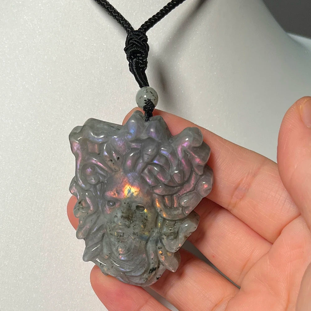Necklace Pendant Natural Stone Irregular Shape Bead Blue Green Orange Labradorite Pendant for Women Men Jewelry 1Pcs