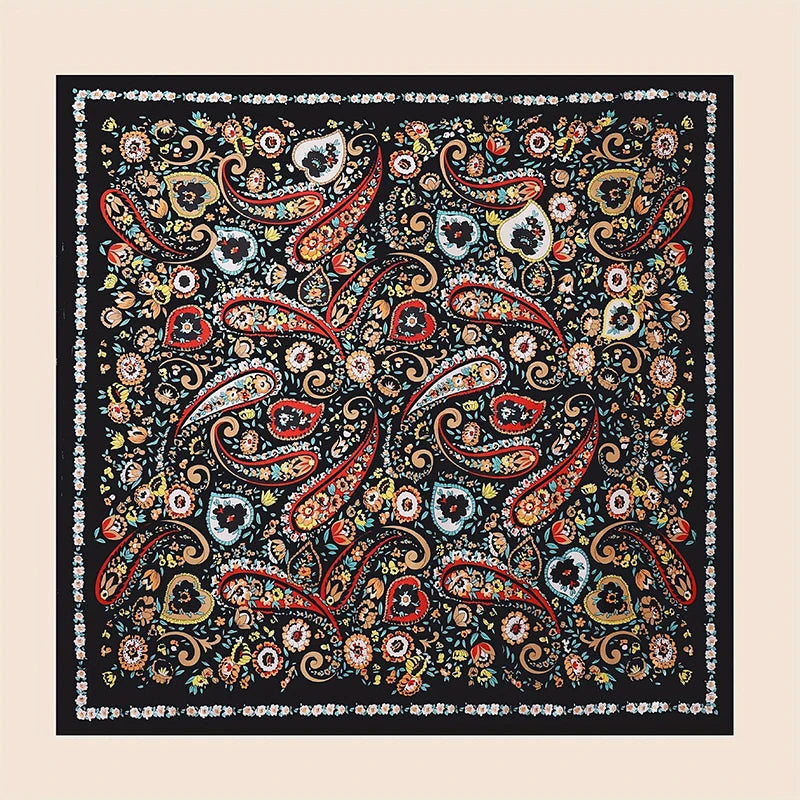 Silk Shawl Satin Square Scarf For Women Paisley Neckerchief Female New Headband Hair Bands Print Foulard Hijab Wraps Bandana