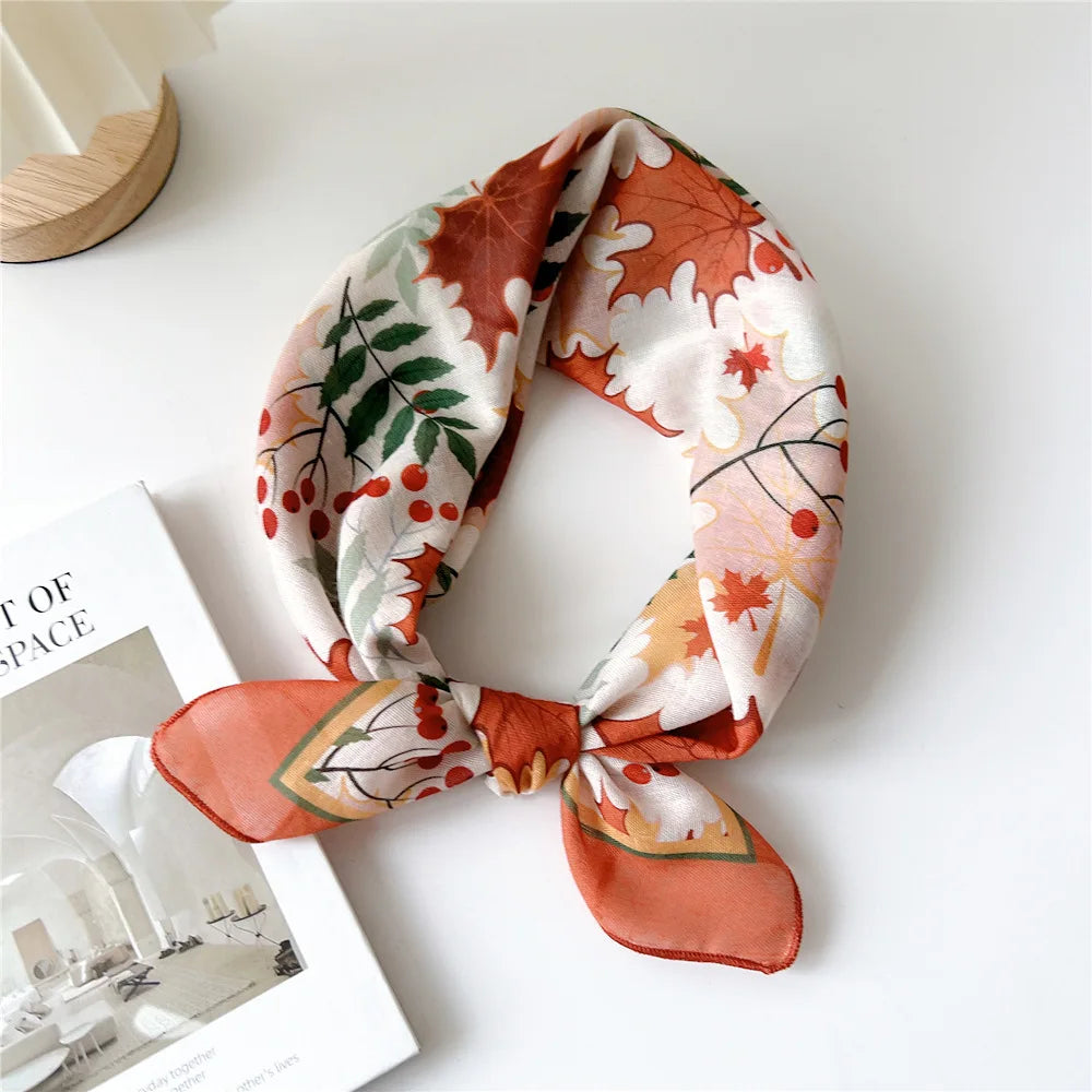 Fashion Cotton Linen Shawl Square Scarf for women sweet Cherry Print Hijabs Ladies Wraps summer sunscreen Bandanas Head scarf