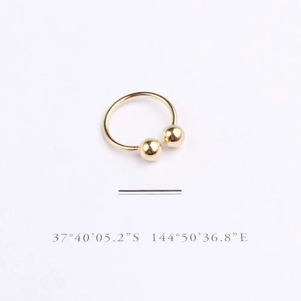 Punk Fashion Wedding Women Silver Gold Knuckle Copper Double Ball Copper Ring Jewelry Unisex Rings Joint Ring