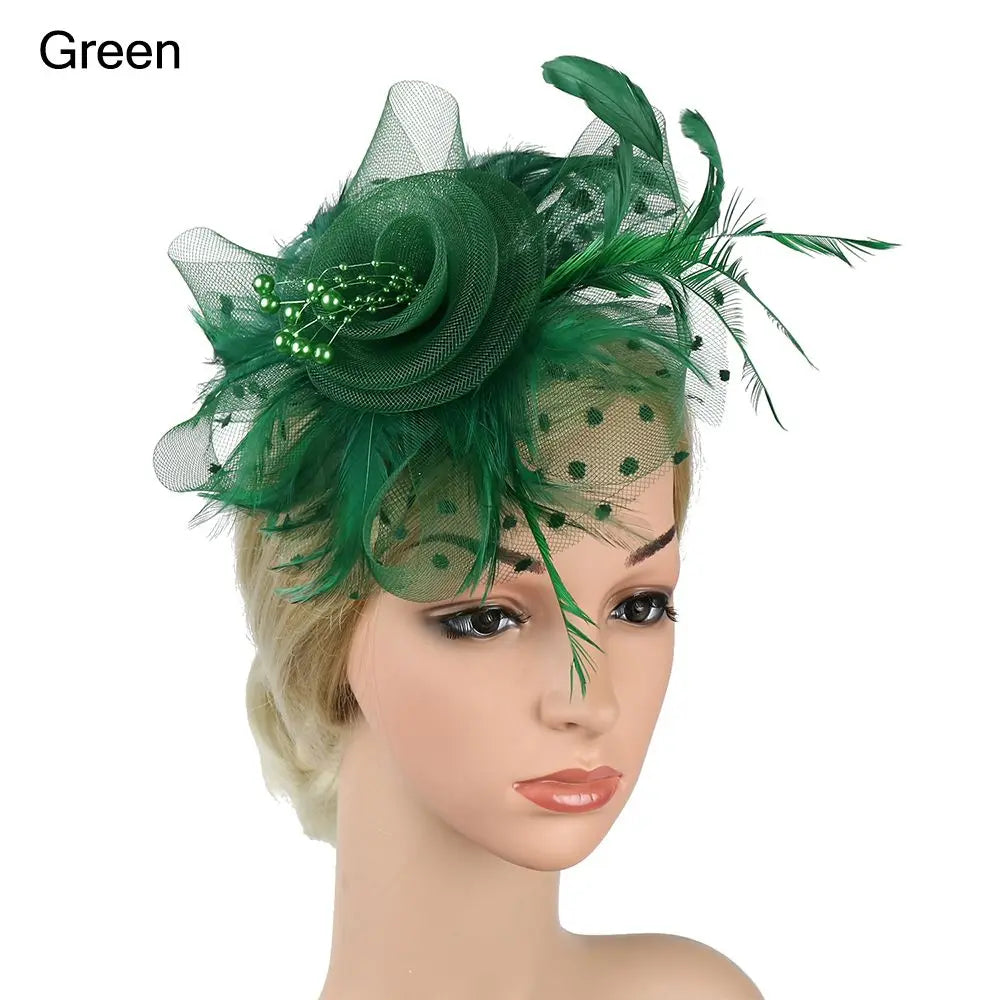 Bride Headwear hat Veil Wedding Hair Accessories Flowers Feather Mesh Veil Face Cover Multi Colors Korea Japan Black White