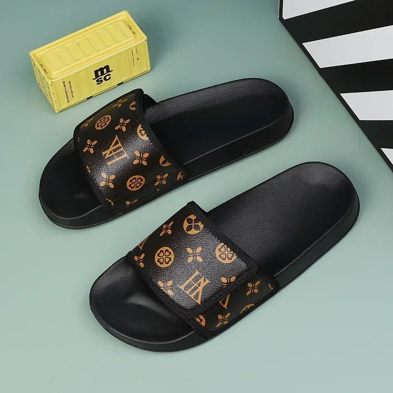 Sandalias De Piel Auténtica Para Hombre Chanclas Cómodas Para Casa Zapatos De Verano Mens Shoes Men Sandals
