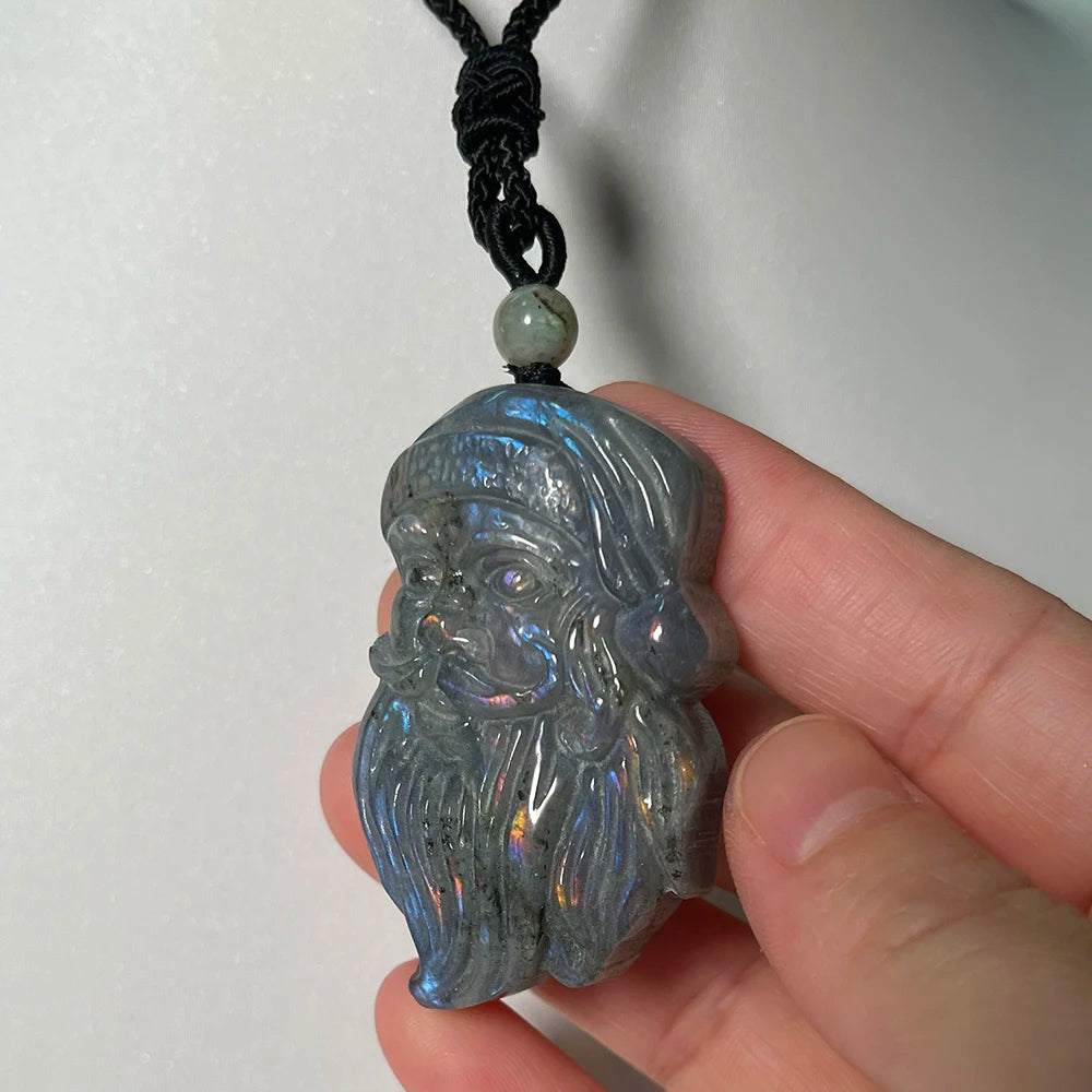 Necklace Pendant Natural Stone Irregular Shape Bead Blue Green Orange Labradorite Pendant for Women Men Jewelry 1Pcs