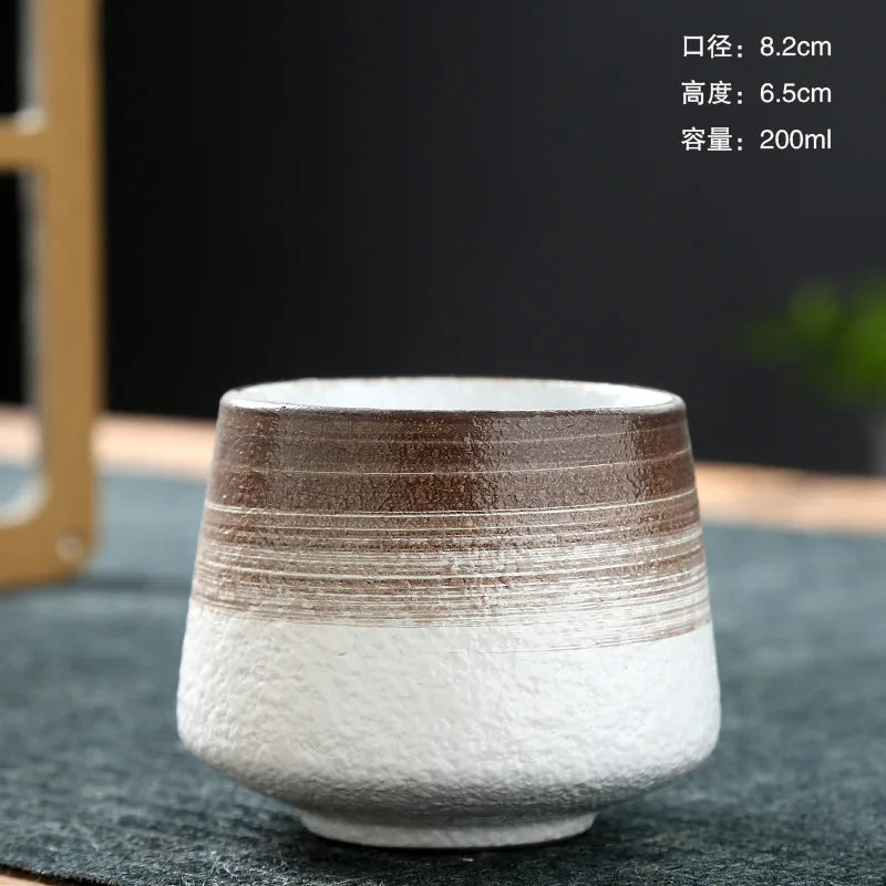 Ceramic Cup Vintage Coarse Pottery Coffee Cup Household drinking single cup cooking tea cups around the stove