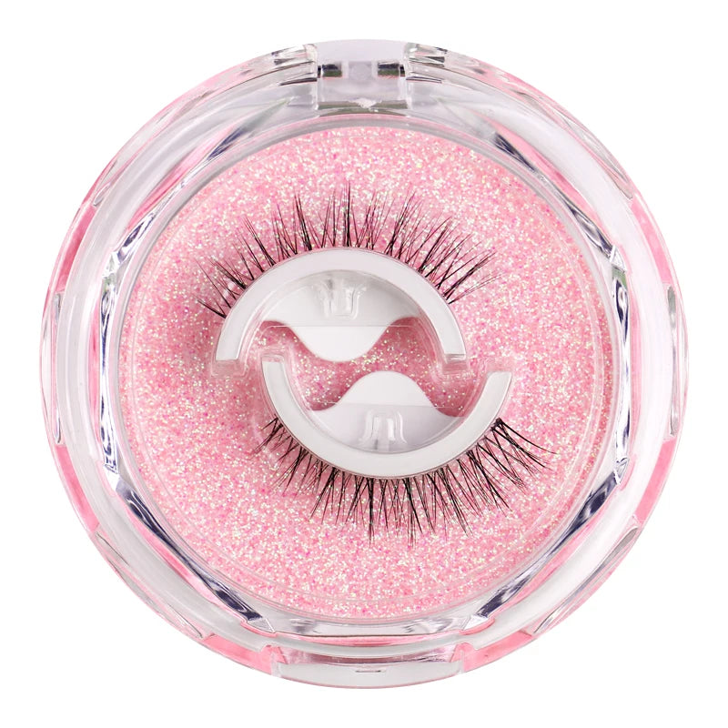 1Pair Reusable Self-Adhesive False Eyelashes Natural Multiple reversible glue-free self-adhesive pairs of false eyelashes Hot