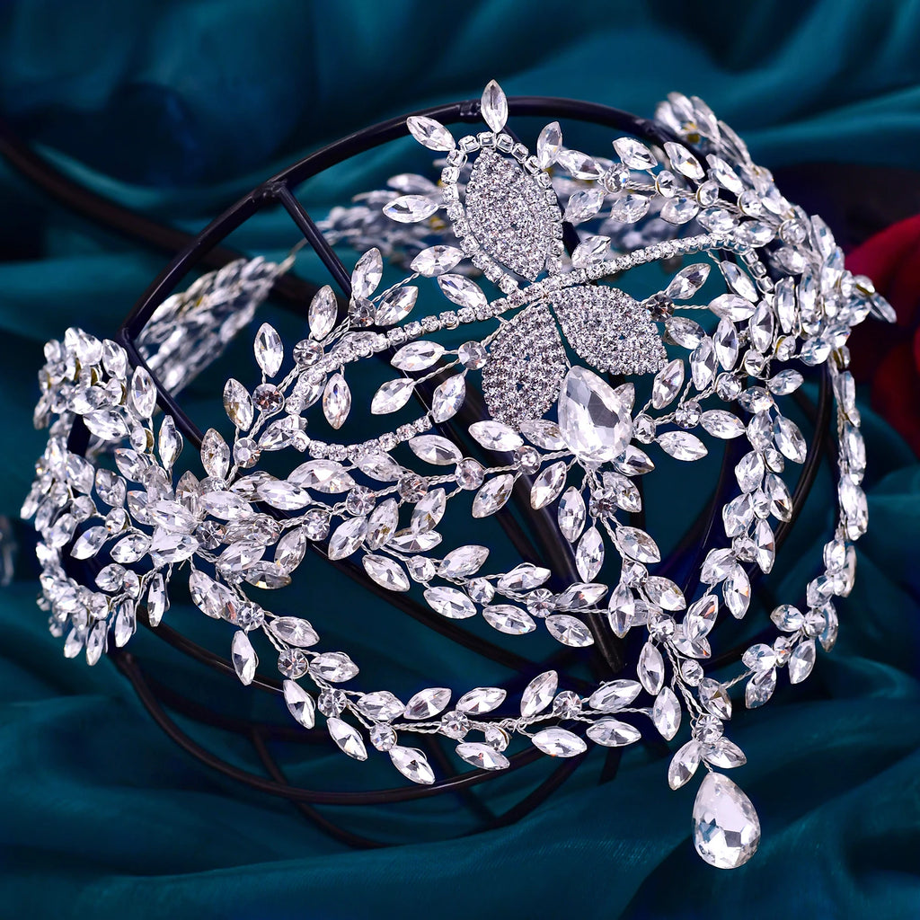 HP457 Bride Headwear Bohemian Bridal Headband Women Crown Wedding Hair Accessories Forehead Tiara Headdress Gift Trendy