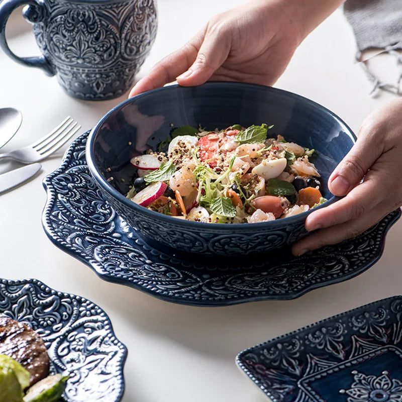 European Style Plates Creative Steak Plates Ceramic Plates Light Luxury High-end Tableware