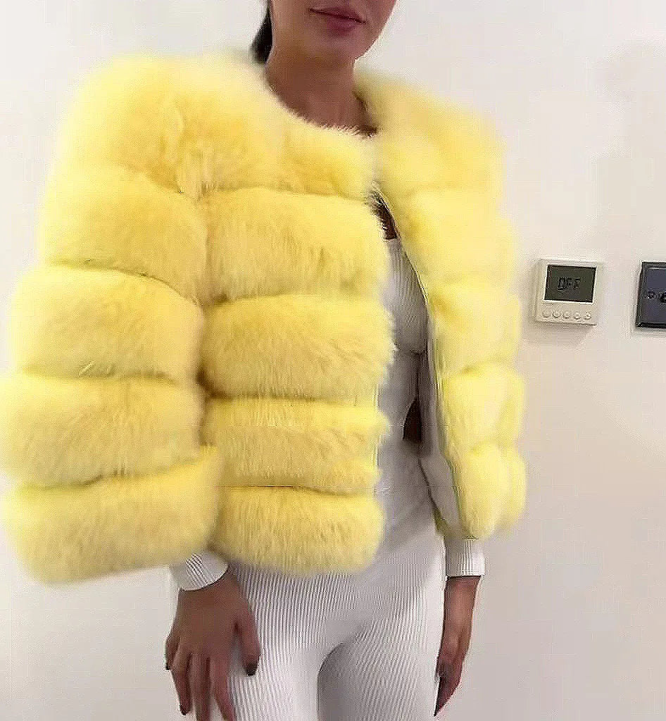 New real fox fur coat women's winter warm natural fur jacket Short raccoon fur coat 100% real fur coat high quality hot sale