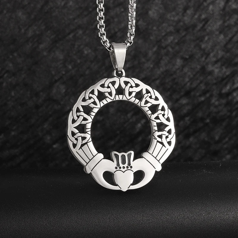 Stainless Steel Christian Eucharist Halo Grape Juice Cross Necklace Men Women Catholic Holy Spirit Church Jewelry