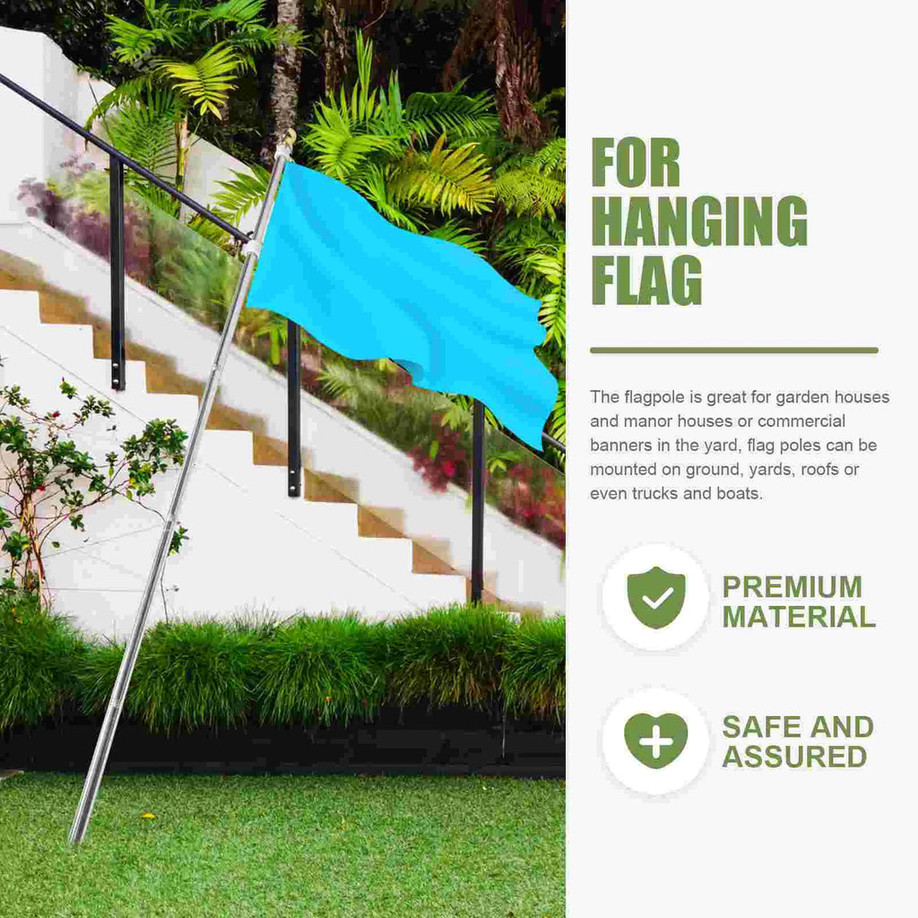 Flag Stainless Steel Flagpole Free Rotation Holder Stand Portable Outdoor Useful for Staff