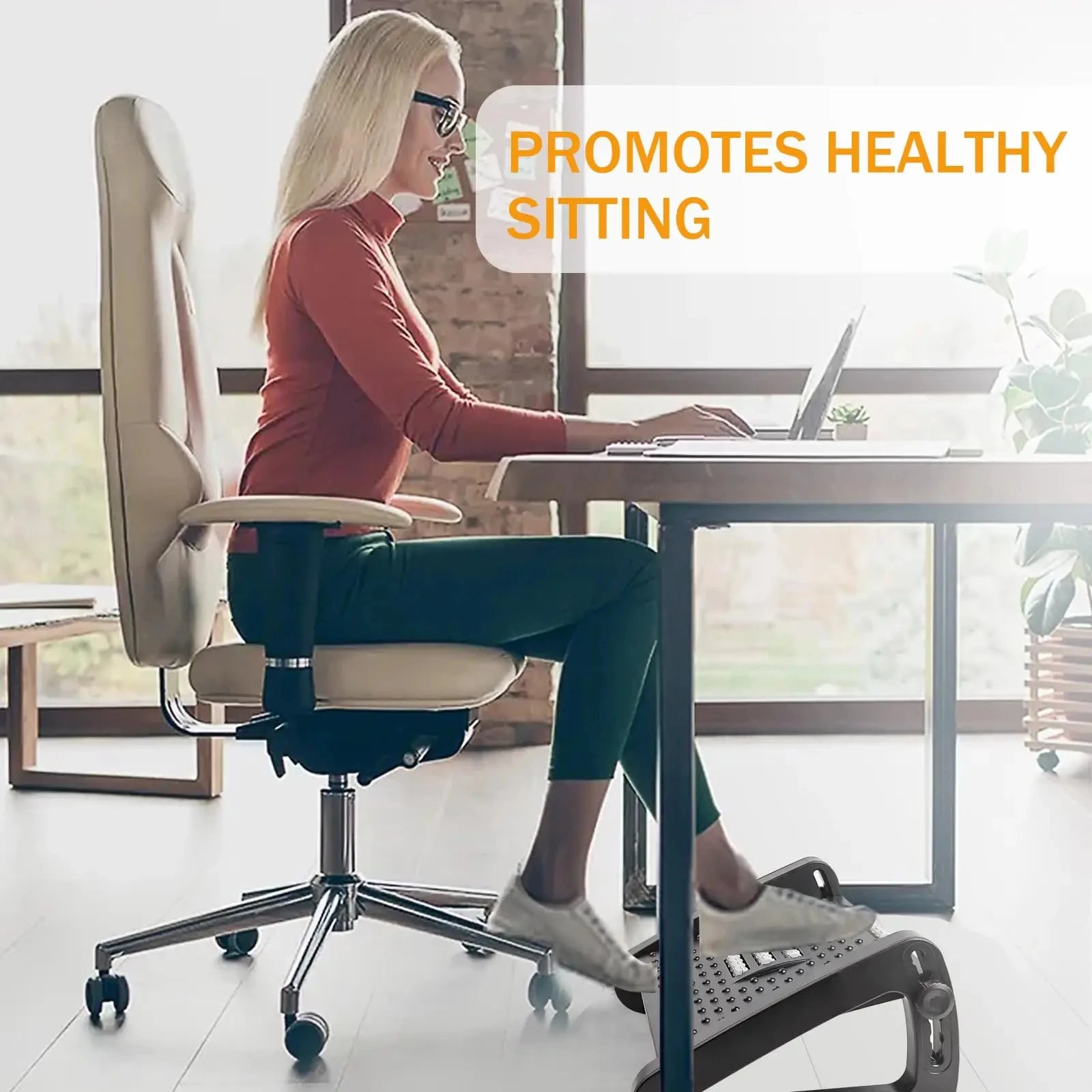 BEISHI Under Desk Footrest Ergonomic Foot Rest With Massage Rollers For Home Office Work Desk Leg Rest Pain Relief