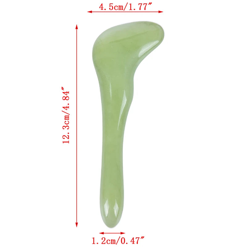 Gouache Scraper Natural Stone Gua Sha Massage Comb Head Body Meridian Scraping Reflexology Blood Circulation Jade Therapy Tools
