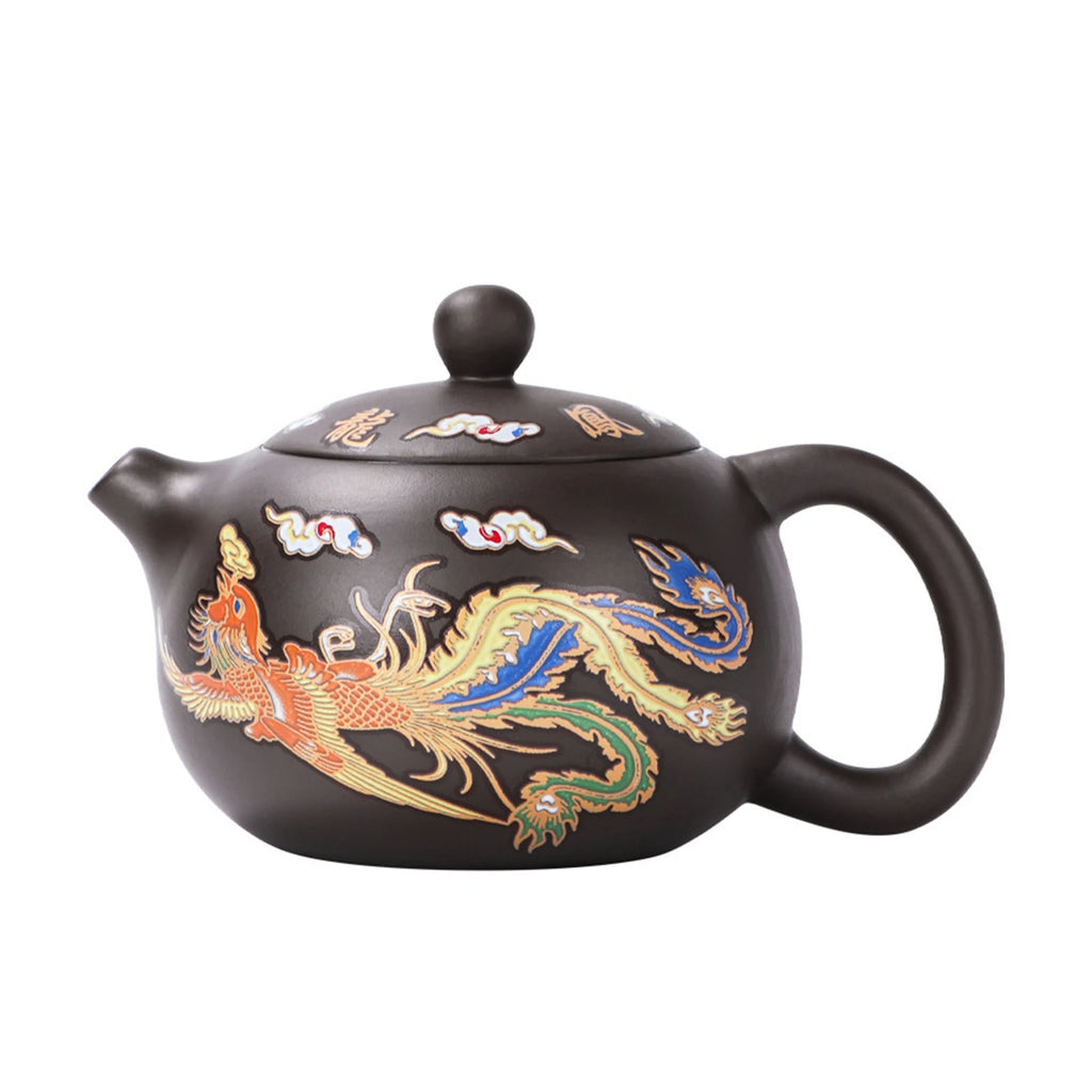 Chinese Style Color-changing Purple Clay Teapot, Anti-Scald Handle Purple Clay Teapot Ceramics Tea Set Gift For Tea Lover ﻿
